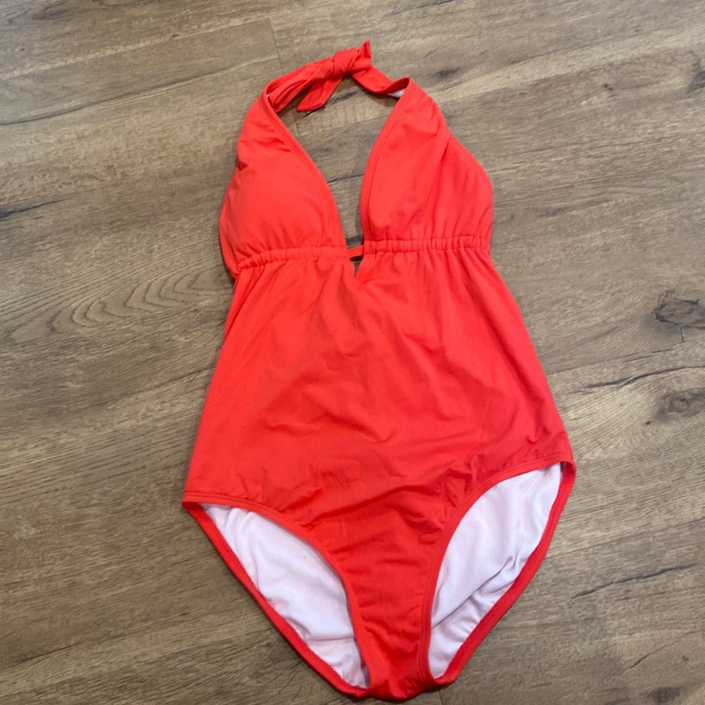 Coral Color  One-Piece with Back Tie